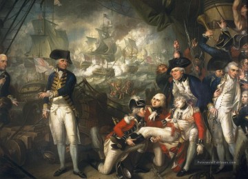 Lord Howe sur le pont du HMS Queen Charlotte 1794 Batailles navales Peinture à l'huile